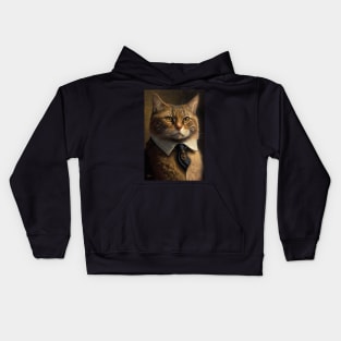 A Distinguished cat portrait Kids Hoodie